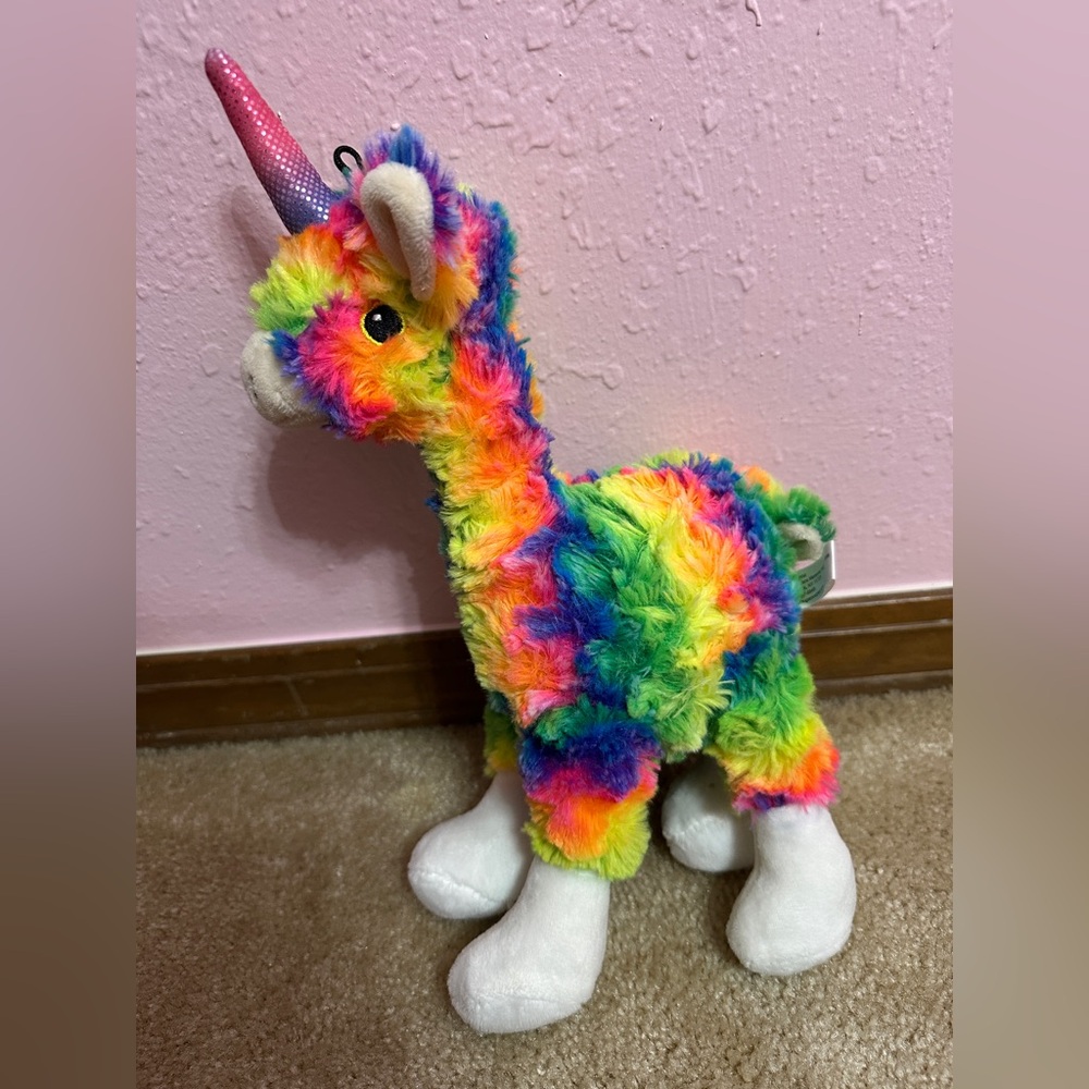 SNUGAROOZ Llama Rainbow 12” Squeaker Dog Puppy Toy